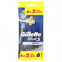 Станки для бритья Gillette Blue 3 Smooth 4 + 2 шт