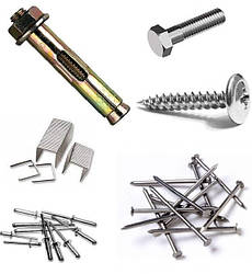 Анкера, болти, саморізи, скоби, цвяхи і інші кріпильні матеріали