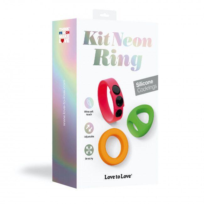 Набор силиконовых эрекционных колец Love To Love Neon Ring Kit