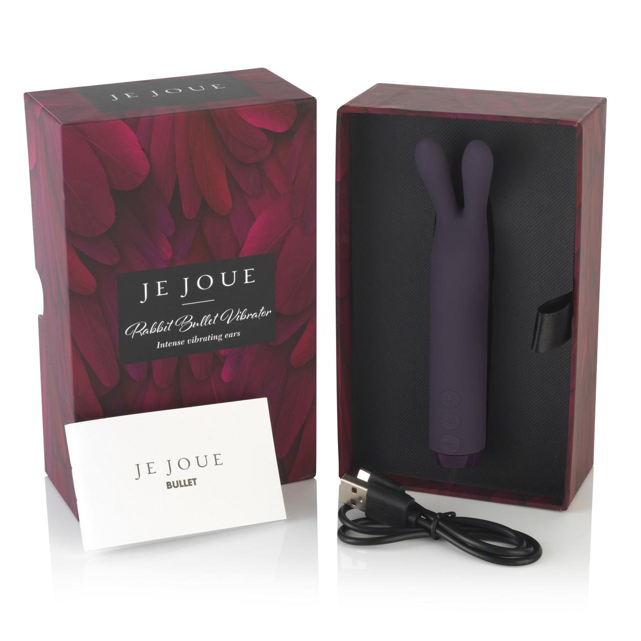 Силіконовий вібратор для клітора та сосків Je Joue Rabbit Bullet Vibrator Purple