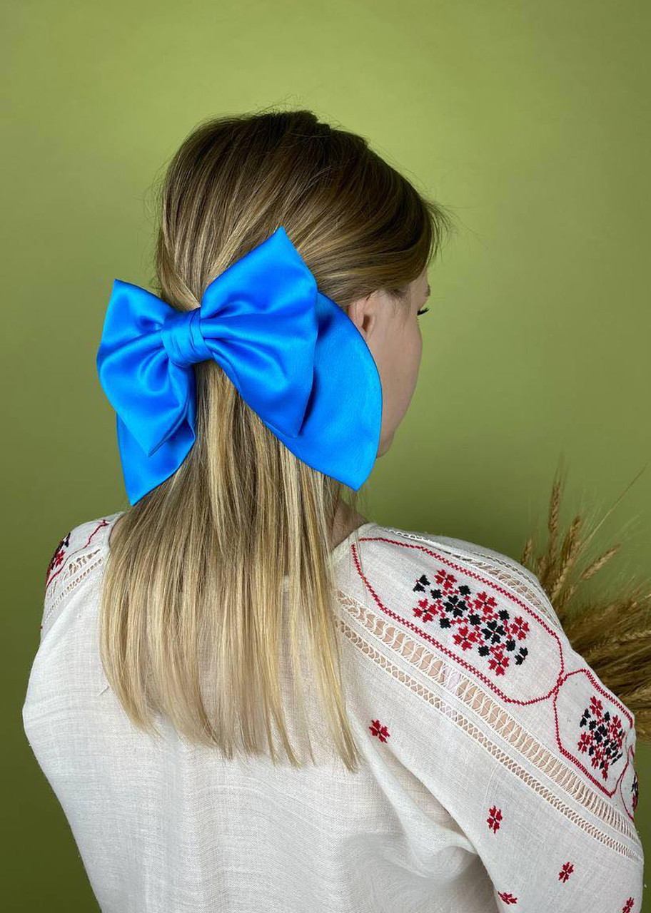 Великий блакитний бант. Luxury аксесуар для волосся., фото 1