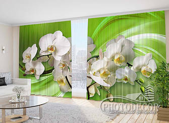 Фото Штори з Орхідеями 2,7м*4,0м (2 полотна по 2м) (карниз 4,0м)