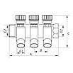 Коллектор вентильный с фитингом KOER KR.1123-3 3/4”x3 WAYS (KR2830), фото 3