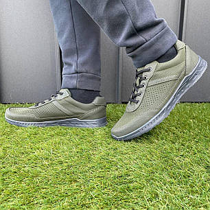 Чоловічі темно зелені кросівки стильні та зручні, фото 2