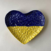 Тарелка сердце Флаг сине-желтый