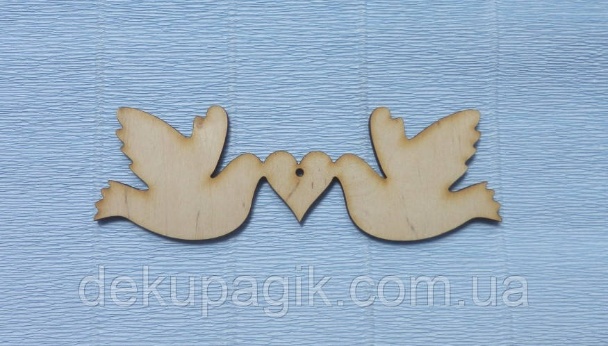 Підвіска Голуби з серцем, 10см, фото 1