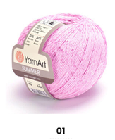 Нитки та пряжа для в'язання бавовна з віскозою SUMMER Саммер  YarnArt № 01 рожевий