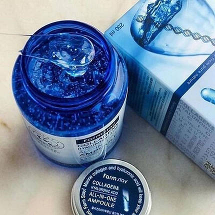 Багатофункціональна ампульна сироватка з гіалуроновою кислотою та колагеном Farmstay Collagen Hyaluronic Acid, фото 3