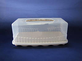 Тортівниця прямокутна пластикова з кришкою 30309