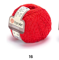 Нитки та пряжа для в'язання бавовна з віскозою SUMMER Саммер  YarnArt № 16 червоний