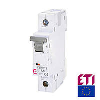 Выключатель автоматический ETIMAT 6 1P 1,6A C 6kA ETI 2141507 | модульный 1-полюсный автомат 1п C 1.6А