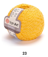 Нитки та пряжа для в'язання бавовна з віскозою SUMMER Саммер  YarnArt № 23 жовток