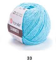 Нитки та пряжа для в'язання бавовна з віскозою SUMMER Саммер  YarnArt № 33 бірюза