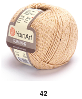 Нитки та пряжа для в'язання бавовна з віскозою SUMMER Саммер  YarnArt № 42 беж