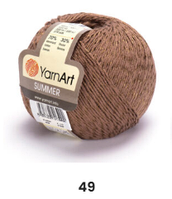 Нитки та пряжа для в'язання бавовна з віскозою SUMMER Саммер  YarnArt № 49 шоколад