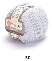 Нитки та пряжа для в'язання бавовна з віскозою SUMMER Саммер  YarnArt № 50 св. сірий