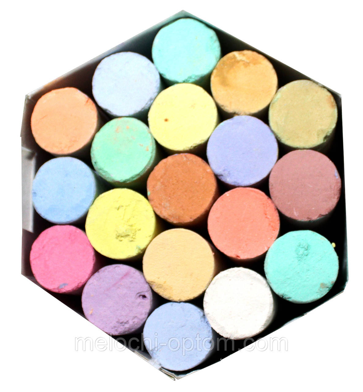 Крейда кольорова ЛЮКС КОЛОР (19 кольорів) кругла