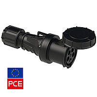 Розетка кабельная 235-6xs IP67 3P+N+PE 63A 400V черная силовая (Black Stage, Event, TV, Film Commando) PCE