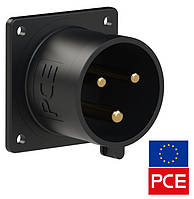 Вилка встраиваемая PCE 623-6x IP44 2P+PE 32A 230V черная силовая (Black Stage, Event, TV, Film Commando)