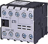 Контактор миниатюрный ETI CE 07.10 7А 230V AC 3NO+1NO 3kW 4641023 (силовой, 16A AC1, 7A AC3)