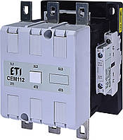 Контактор силовой ETI CEM 112.22 112А 230V AC 3NO+2NO+2NC 55kW 4653143 (на DIN-рейку, 180A AC1, 112A AC3)