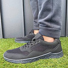 Чоловічі кросівки сітка чорного кольору