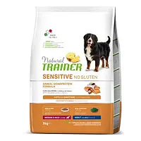 Корм Natural Trainer Dog Sensitive для взрослых собак средних и крупных пород, с лососем, 3 кг