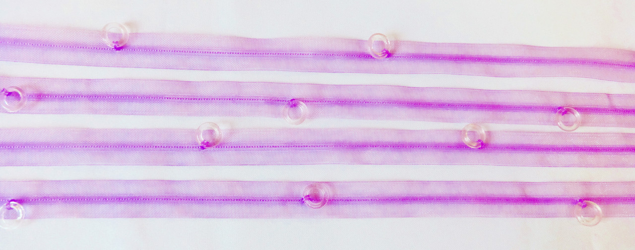 Тасьма з кільцями силіконовий бузок., фото 1