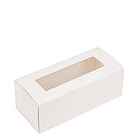 Коробка для макаронс з вікном 140х60х50 "wide" (на 5 шт), біла