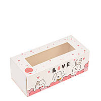 Коробка для макаронс з вікном 140х60х50 (на 5 шт), "LOVE"