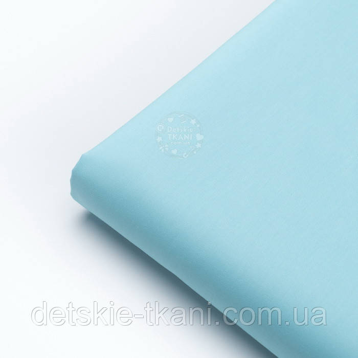 Клапоть сатину однотонний  колір аква №2163с, розмір 29*160 см, фото 1