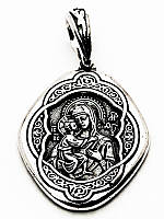 Образок подвес серебряный Федоровская Икона Божьей Матери