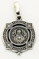 Образок подвес серебряный Икона Божией Матери Знамение
