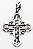 Крестик серебряный с Распятием Крест православный Молитва Кресту