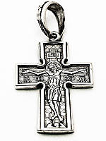 Серебряный крест с Распятием Распятие Божия Матерь Воплощение Пять Святителей