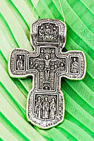 Мужской крест серебряный Святая Троица Святой Николай Трифон Три Святителя Икона Толгская Сергий Радонежский