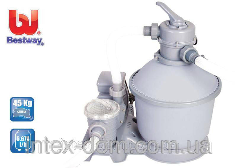 Насос-фільтр пісочний для басейнів 5678л/год Bestway (58199) (58404), фото 1
