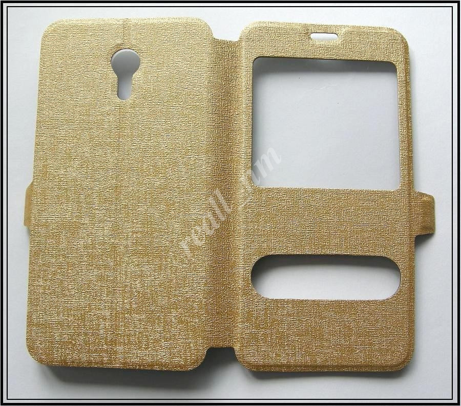 Золотистый Silk MC чехол-книжка для смартфона Meizu M2 Note - фото 7 - id-p262625721