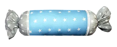 Подушка Хатка Цукерка Блакитна із сірим