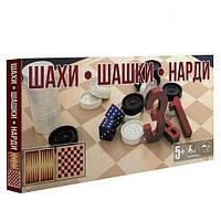 Настольная игра шахматы, шашки, нарды S0003, 3в1 топ