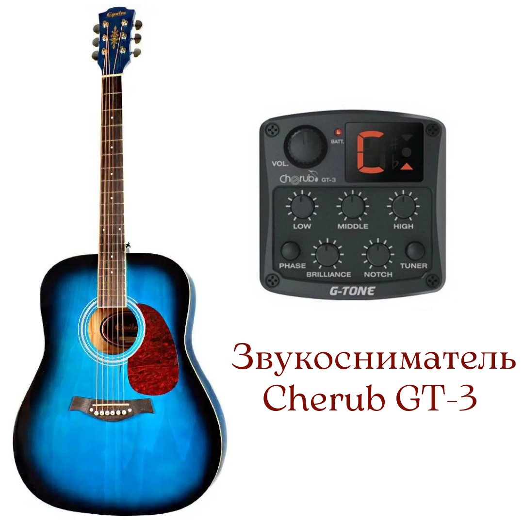Електроакустична гітара EQUITES WKL 01 BLS 41''+ Cherub GT-3 Preamp
