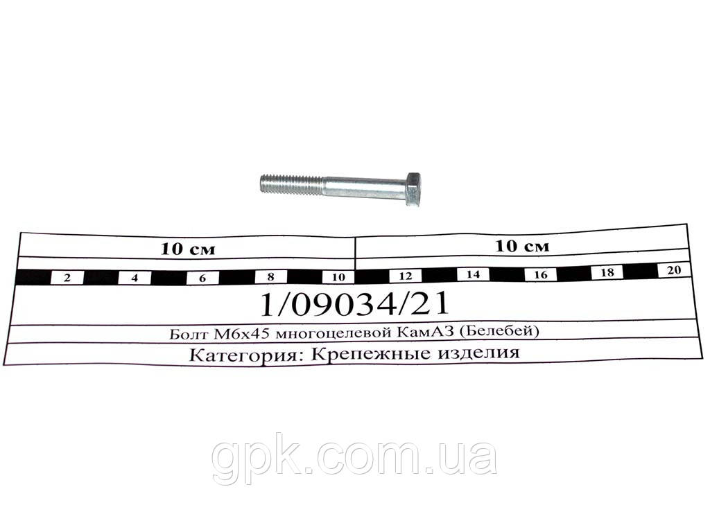 Болт М6х45 многоцелевой КамАЗ (Белебей) 1/09034/21 - фото 1 - id-p1621930689