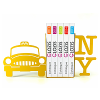 Тримачі для книг метал жовті New York G-009 30 х 20 см