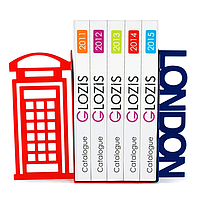 Тримачі для книг Лондон London метал синій червоний G-010 30 х 20 см