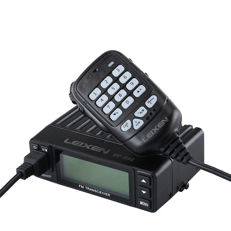 Рація автомобільна LEIXEN UV-998 VHF/UHF + USB-кабель, 5/10/25W, 99ch, FM+200-260МГц радіо, до 30 км! ОРИГИНАЛ