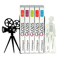 Тримачі для книг Чаплін Chaplin метал чорний білий G-025 30 х 20 см