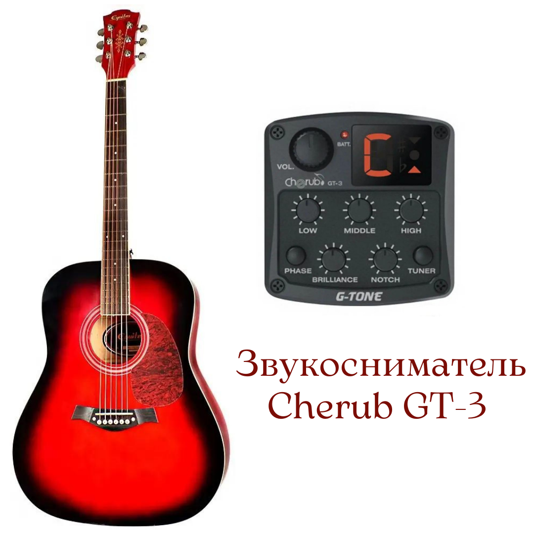 Електроакустична гітара EQUITES WKL 01 RDS 41'' + Cherub GT-3 Preamp