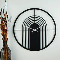 Настенные Часы черные фигурные дизайнерские Glozis Arch Black B-038 50х50