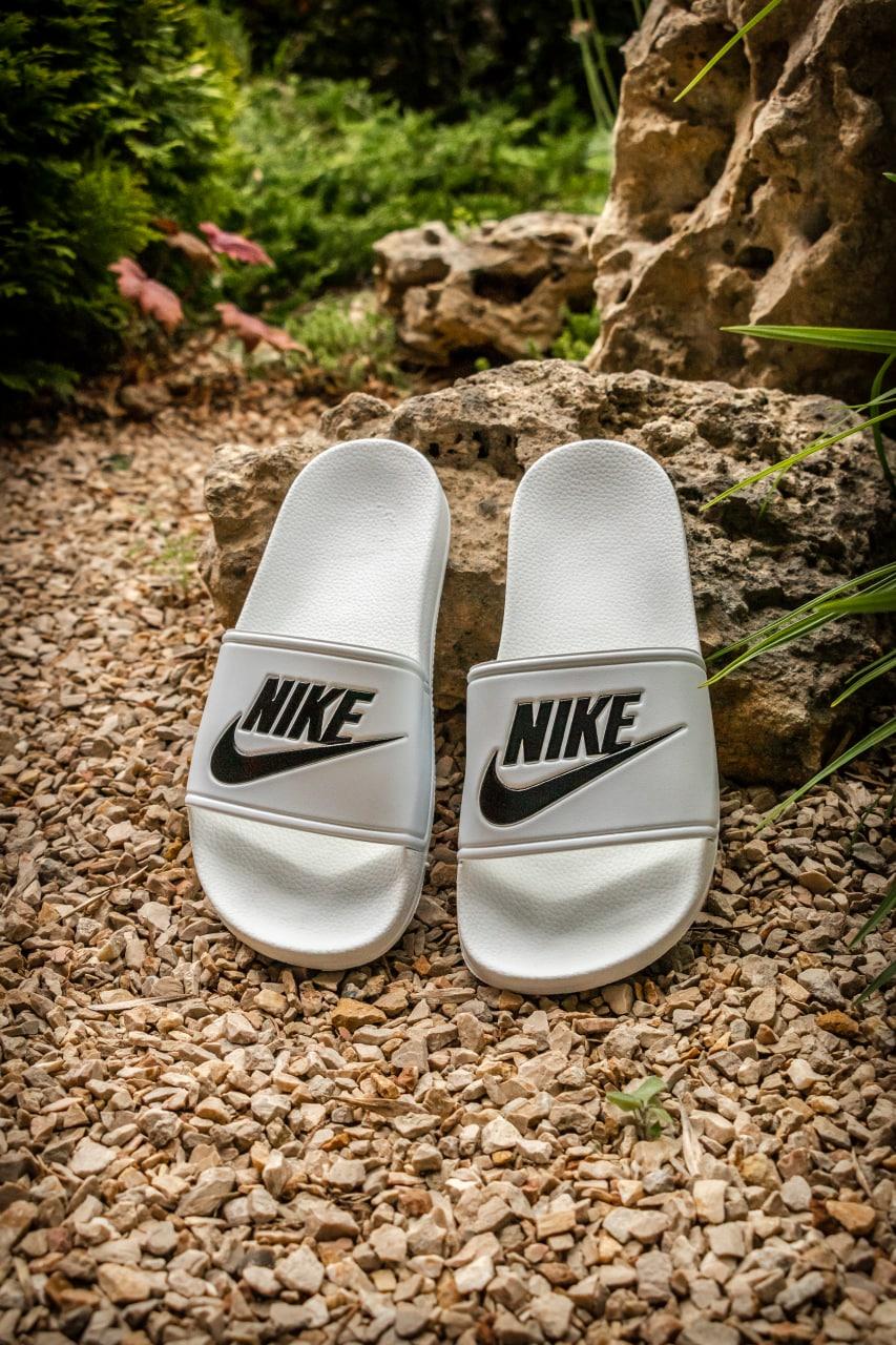 Купить Белые женские тапочки Nike. Тапочки на лето Найк. Женские ...