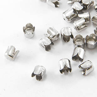 Конус Шапочки для Бусин, Залізні, Платина, 6.5х7мм, Отвори 1 мм, 50 шт